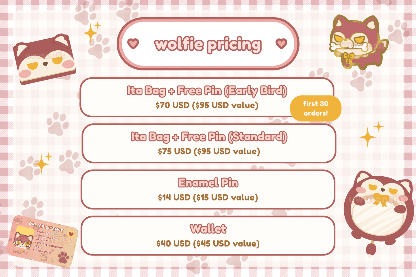 Wolfie Ita Bag & Wallet [PREORDER]