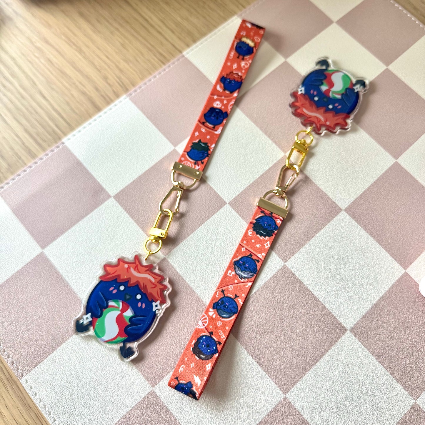 Volleyball Wrist Lanyard with Charm