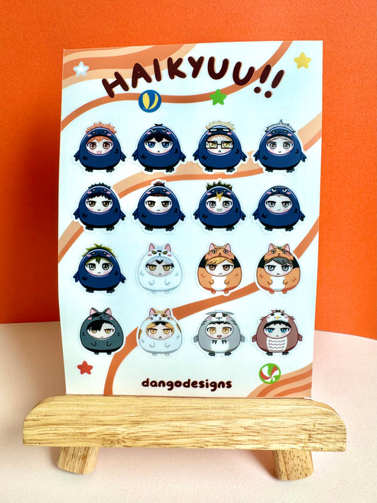 Haikyuu!! Chibi Mascots Sticker Sheet