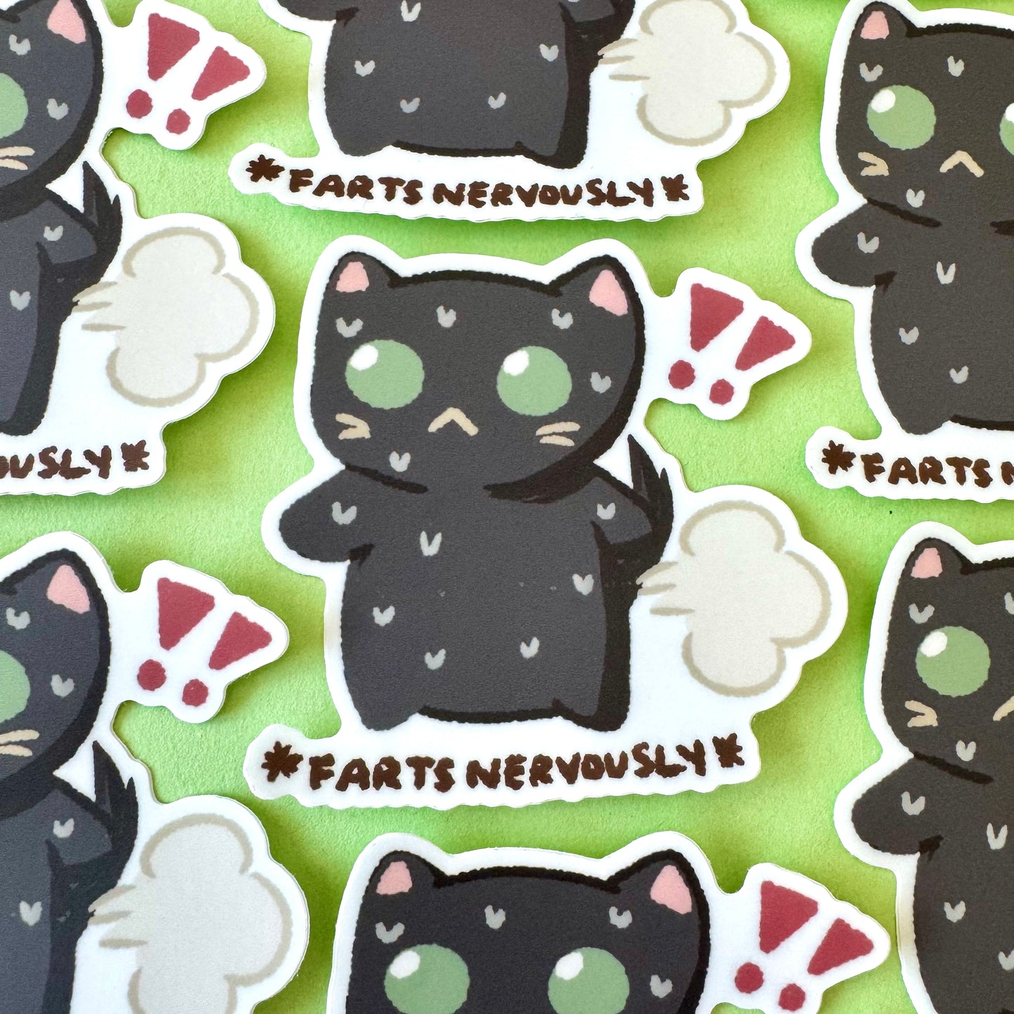 Farts Nervously Cat Sticker