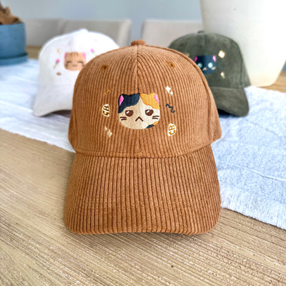 Cat Embroidered Corduroy Hats