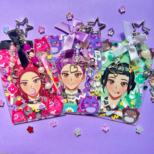 K-Pop Demon Hunters Photocard Custom Keychains